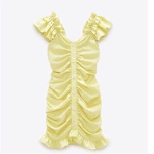 Zara Ruffled Yellow Dress